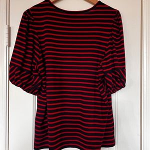 Navy/Red Striped Ralph Lauren Women's Top - NWT